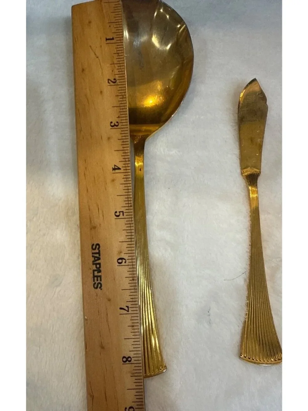 Supreme By Towle 18/8 Japan Gold-Plated Serving Spoon & Butter Spreader Set